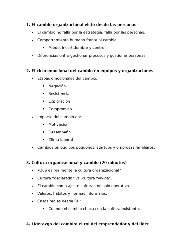 Gestion Del Cambio Organizacional Sugerido | PDF