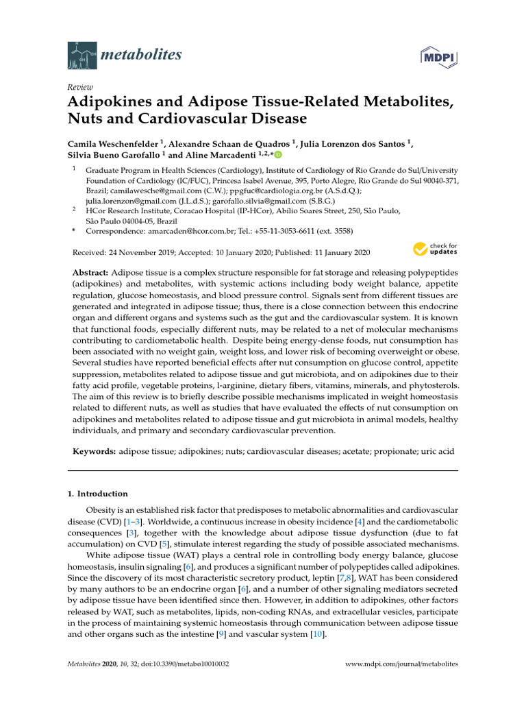 Adipose Tissue and Adipokines in Health and Disease | PDF | Adipose ...