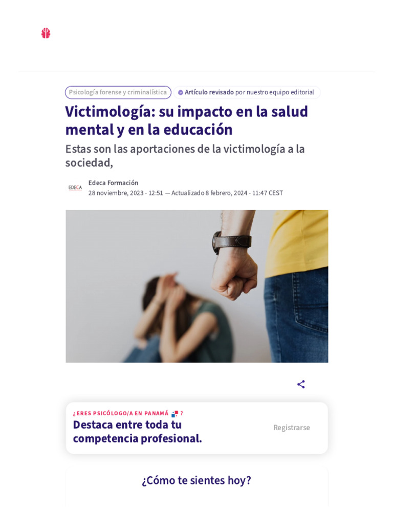 Victimología - Su Impacto en La Salud Mental y en La Educación | PDF ...