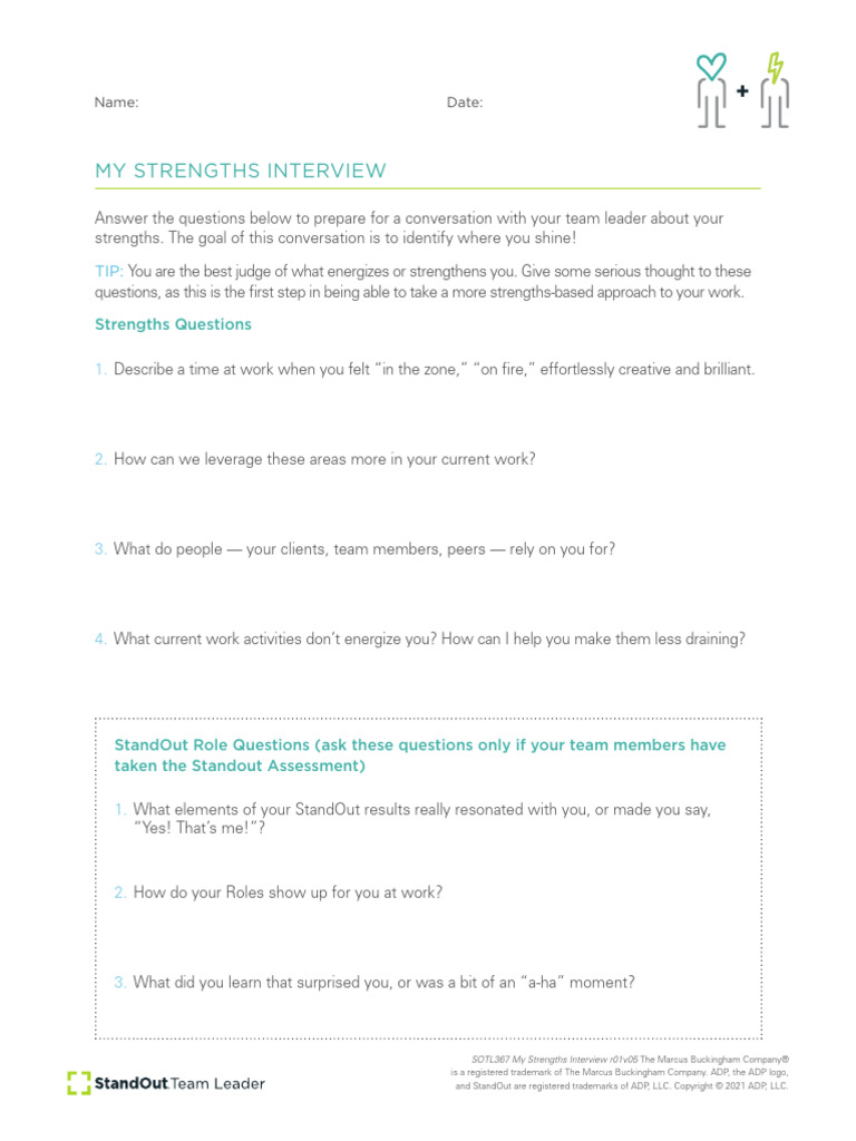 SOTL367 My Strengths Interview r01v05 Writeable | PDF