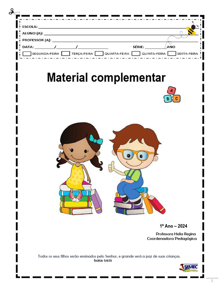 Material Complementar 1º Ano 1º Bim | PDF