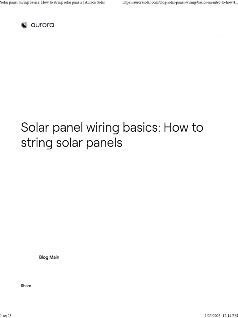 Solar Panel Wiring Basics_ How to String Solar Panels _ Aurora Solar ...