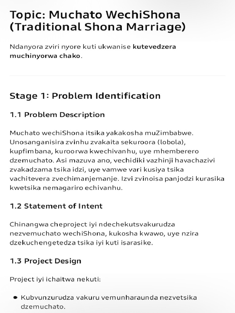 Shona Project | PDF