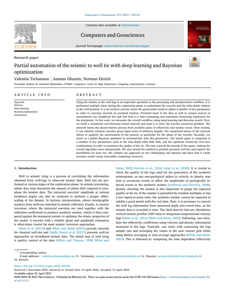 Partial Automation of the Seismic to Well Tie With Deep Learning and ...