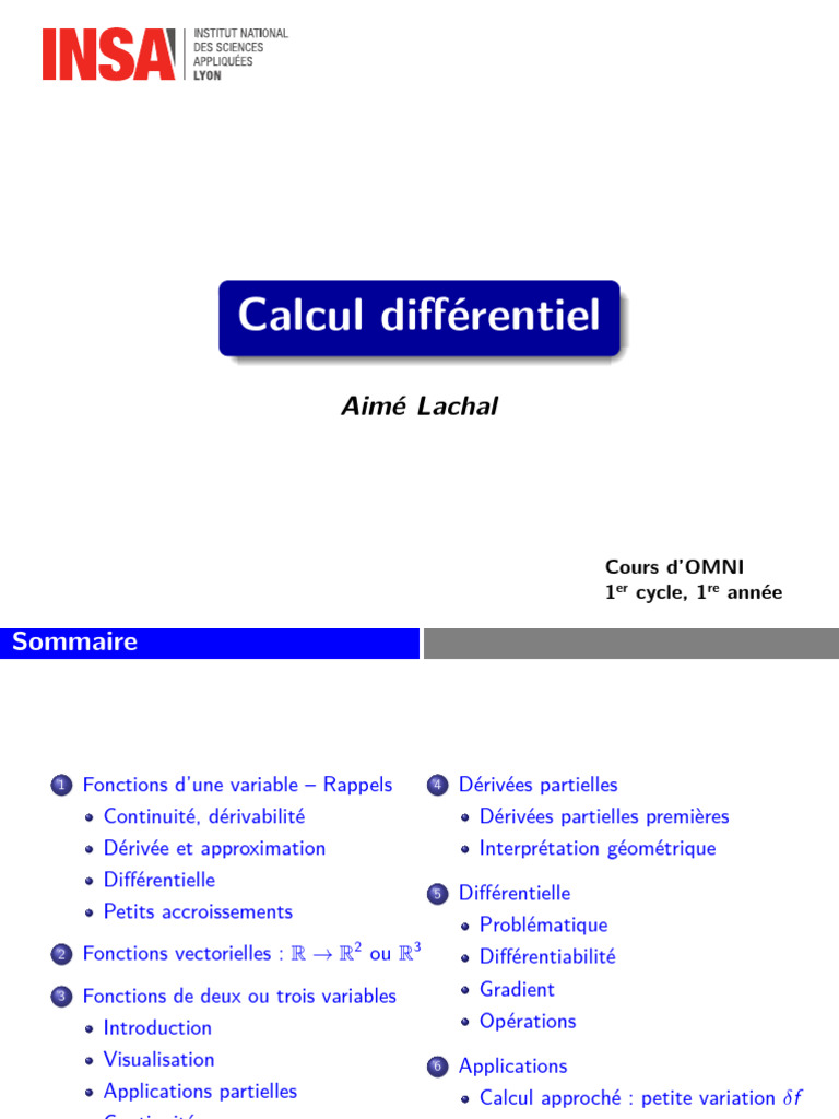 Chap3 Calcul Diff CM | PDF | Pression | Coordonnées cartésiennes