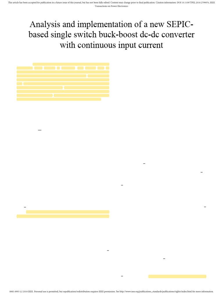 Analysis and Implementation of A New SEPIC-based Single Switch Buck ...