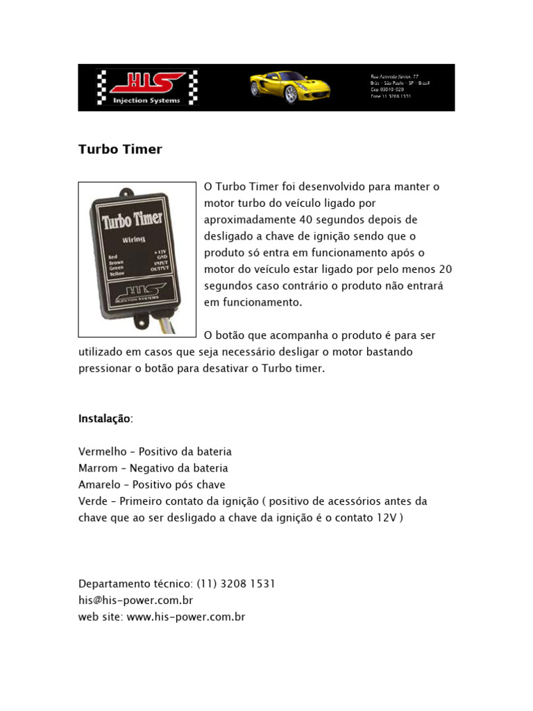 Turbo Timer | PDF