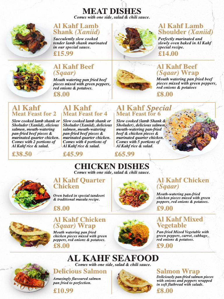 Al Kahf Menu | PDF