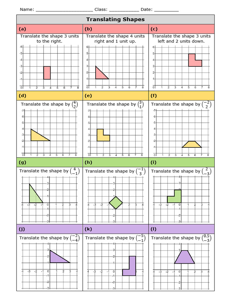 1-7 Transformations WS | PDF | Shape | Geometry