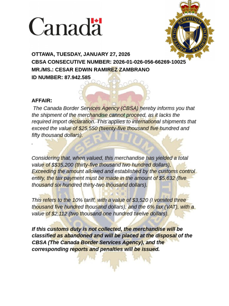 CBSA - Release 1287 | PDF