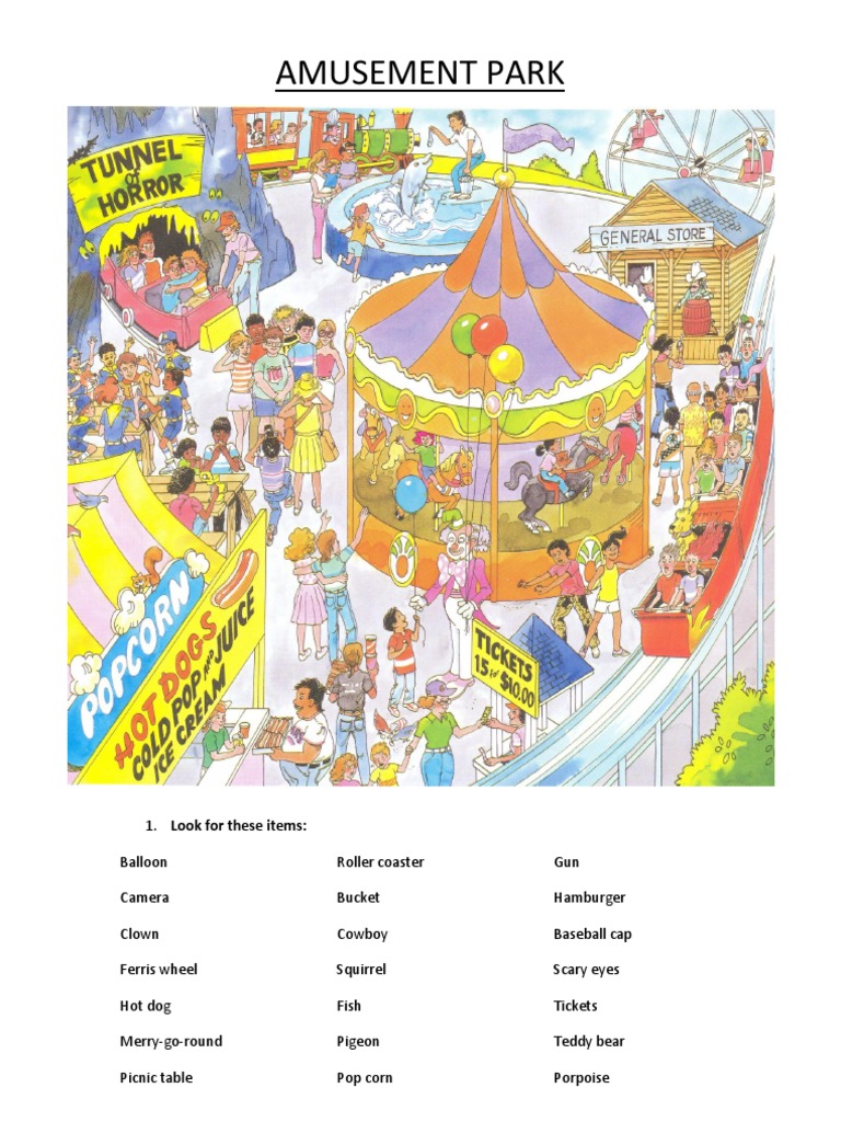 amusement park worksheet