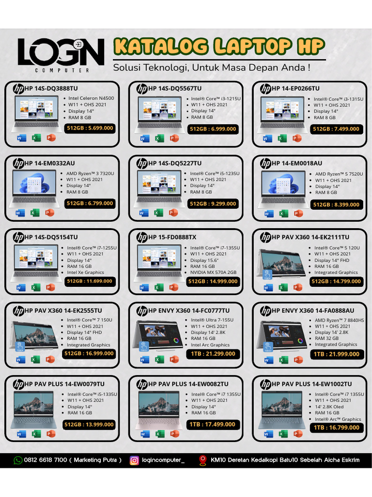 Katalog Laptop Login 2025 | PDF | Intel | Graphics Processing Unit