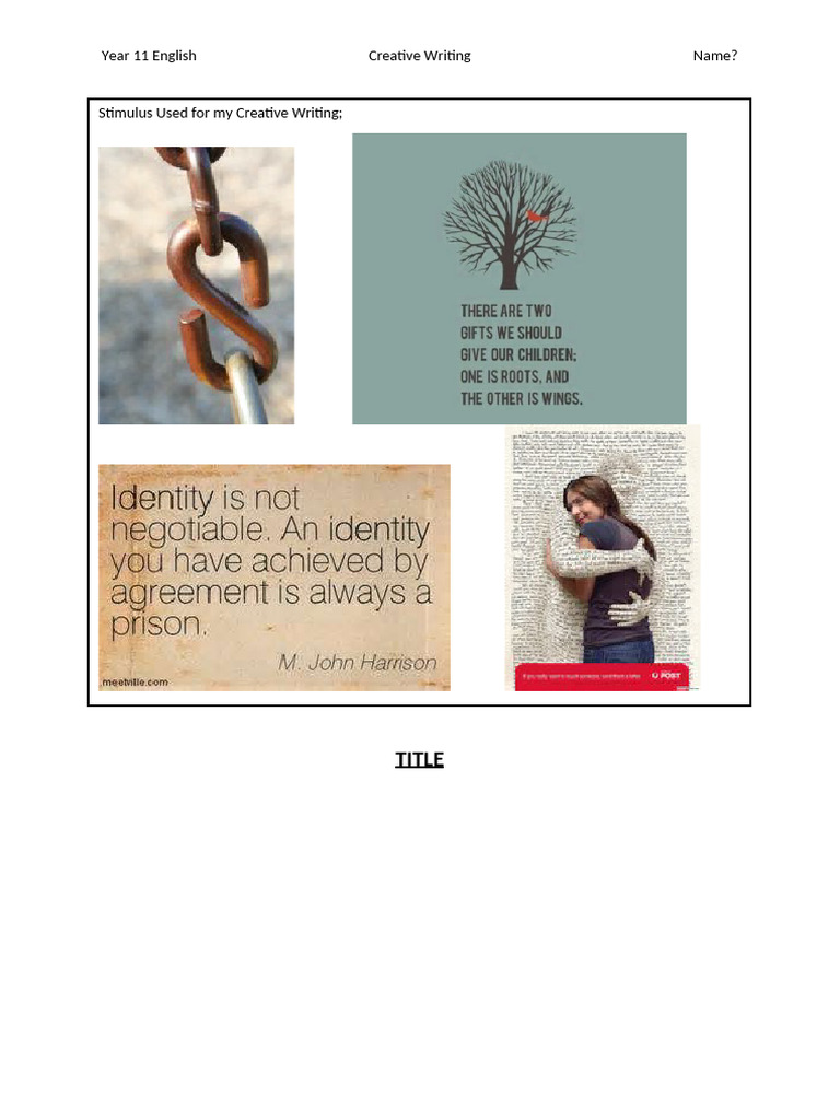 Creative Writing Template | PDF