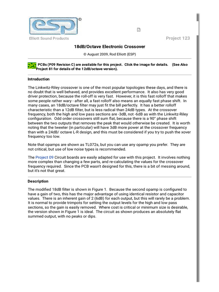 Active Crossover | PDF | Electronic Filter | Capacitor