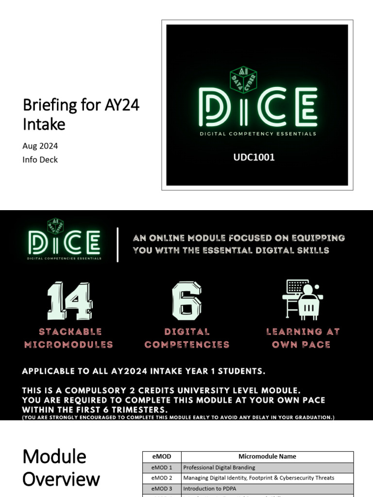 Dice Info Deck - Ay2024 (New) | PDF | Computing
