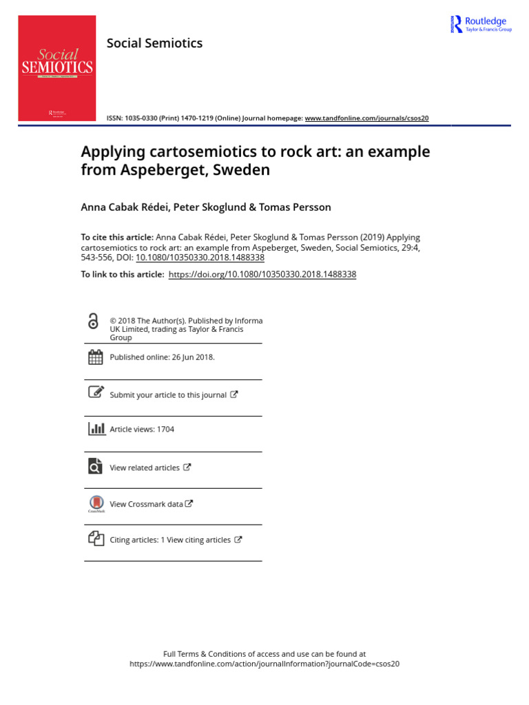 Applying Cartosemiotics to Rock Art an Example From Aspeberget Sweden ...