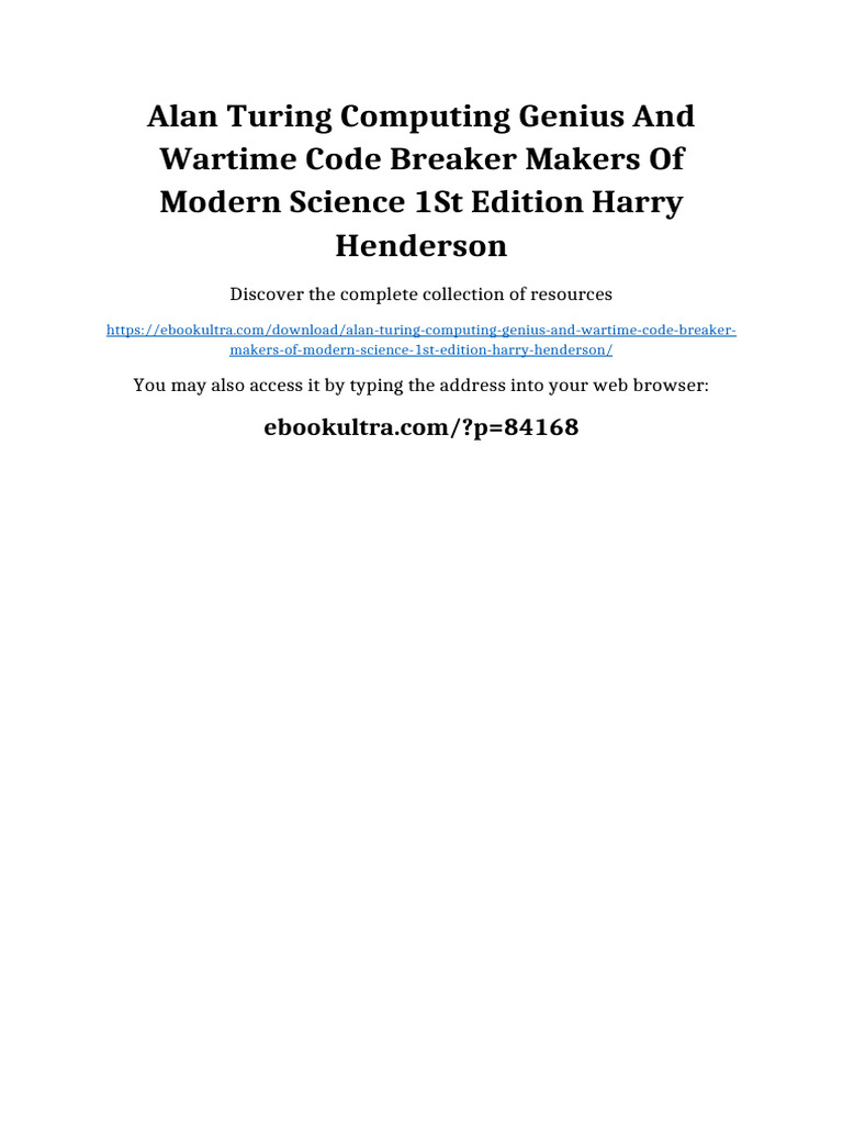 Alan Turing Computing Genius and Wartime Code Breaker Makers of Modern ...