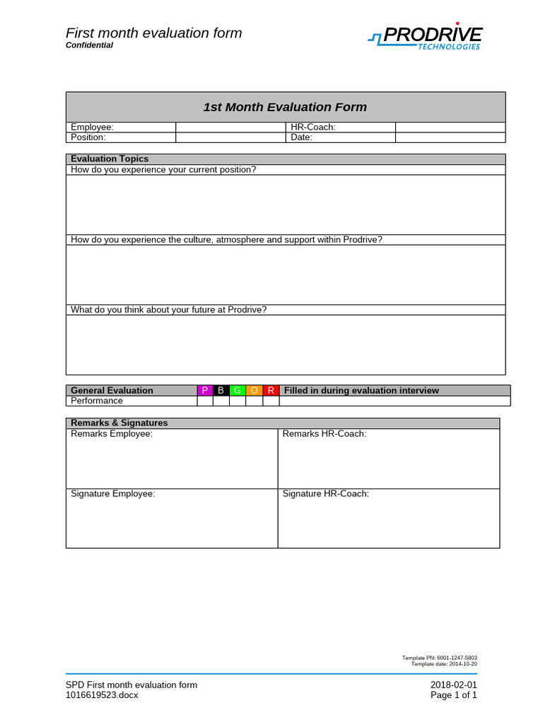First Month Evaluation Format | PDF