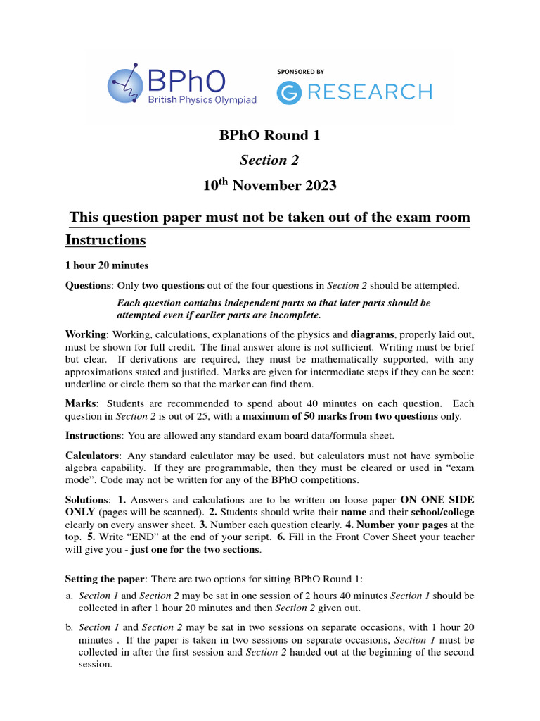 2023Nov_R1_S2 | PDF | Orbit | Sphere