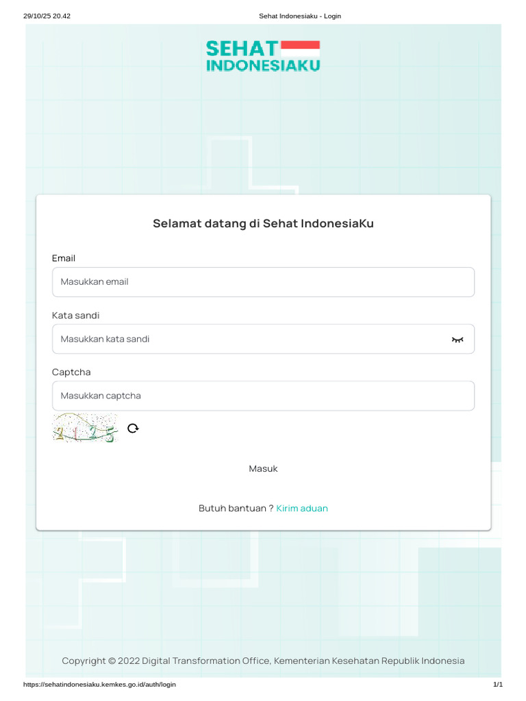 Sehat Indonesiaku - Login | PDF