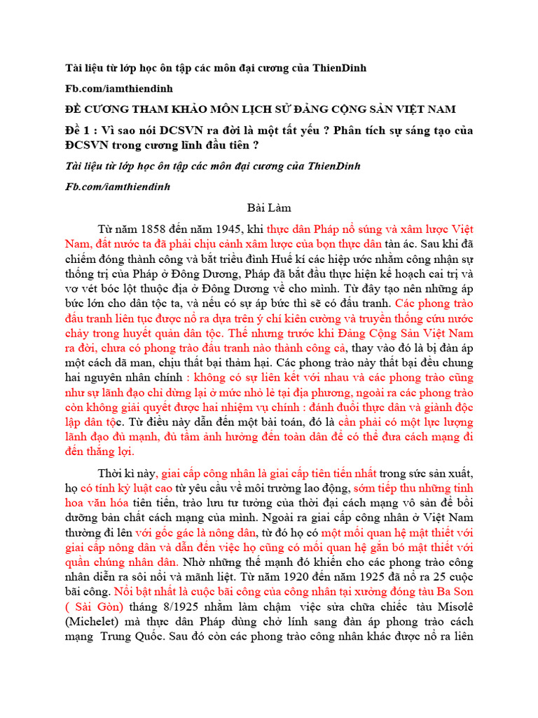 Đề Cương LSD by Thiendinh | PDF
