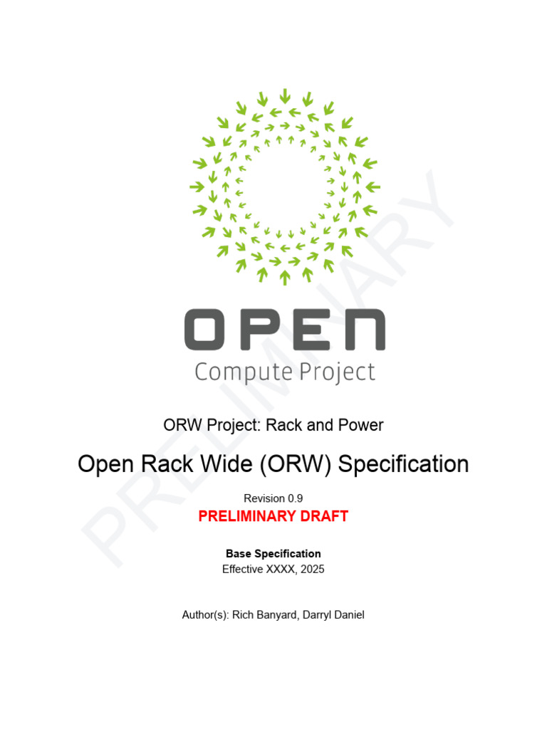 Open Rack Wide (ORW) Specification - V0.9 - PRELIMINARY - 2025!10!10 ...