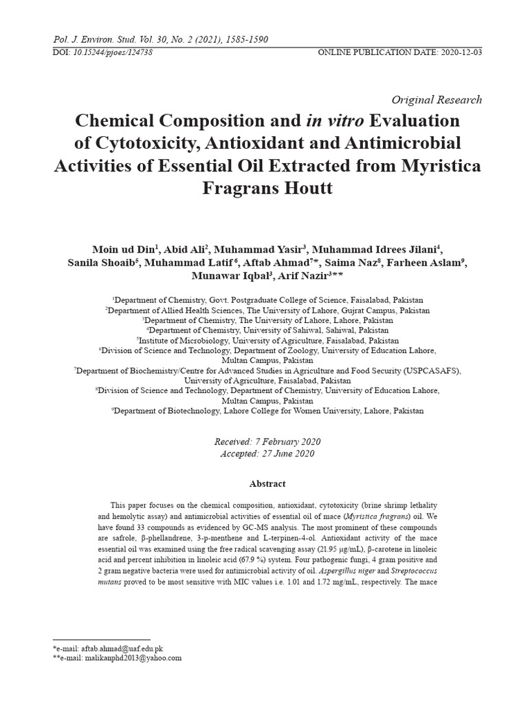 GC Ms Chemical Composition and | PDF | Antioxidant