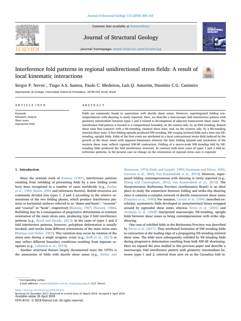 Interference Fold Patterns in Regional Unidirectional St 2018 Journal ...