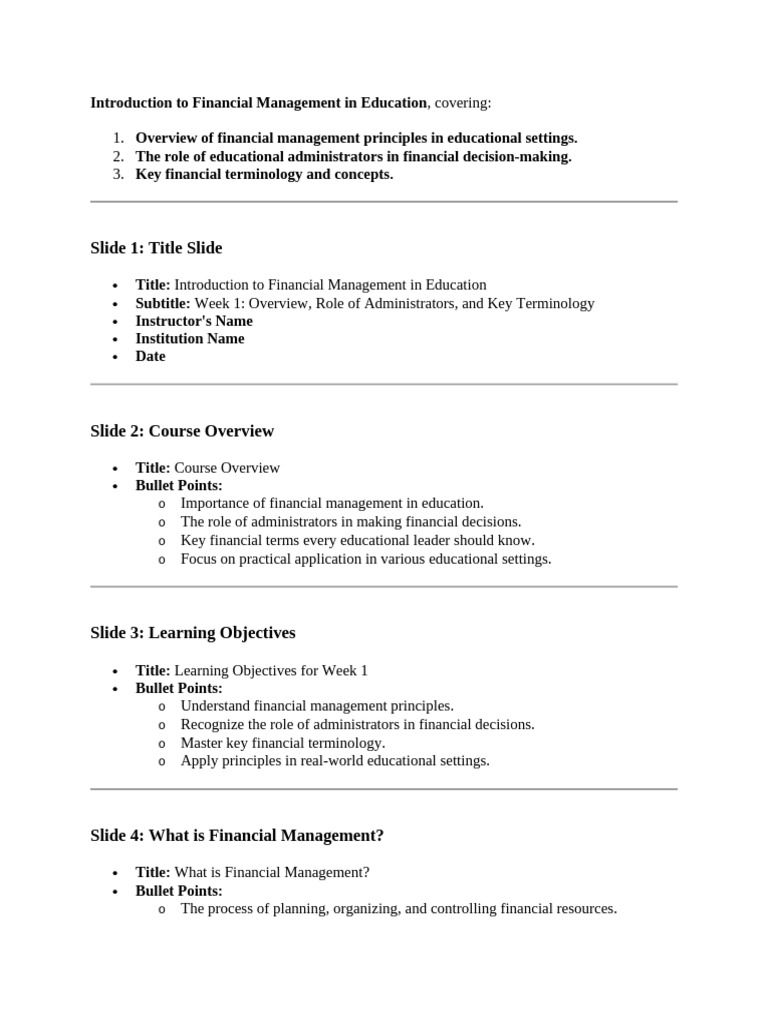 Introduction To Financial Management in Education | PDF | Expense | Debt