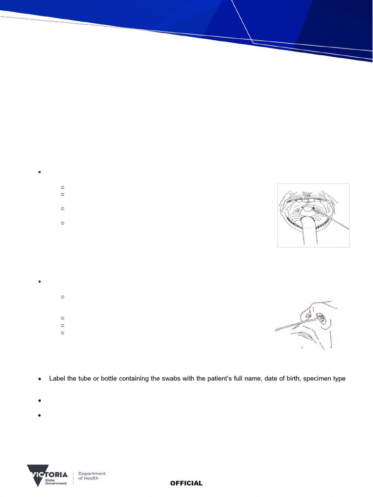 Instructions Collecting Nose and Throat Swabs | PDF