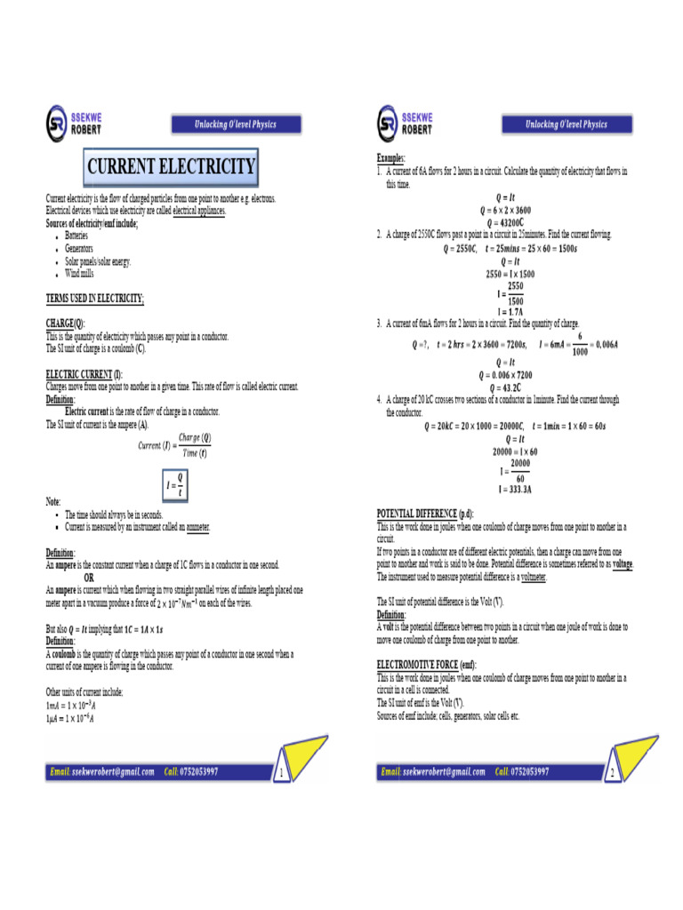 Current Electricity | PDF