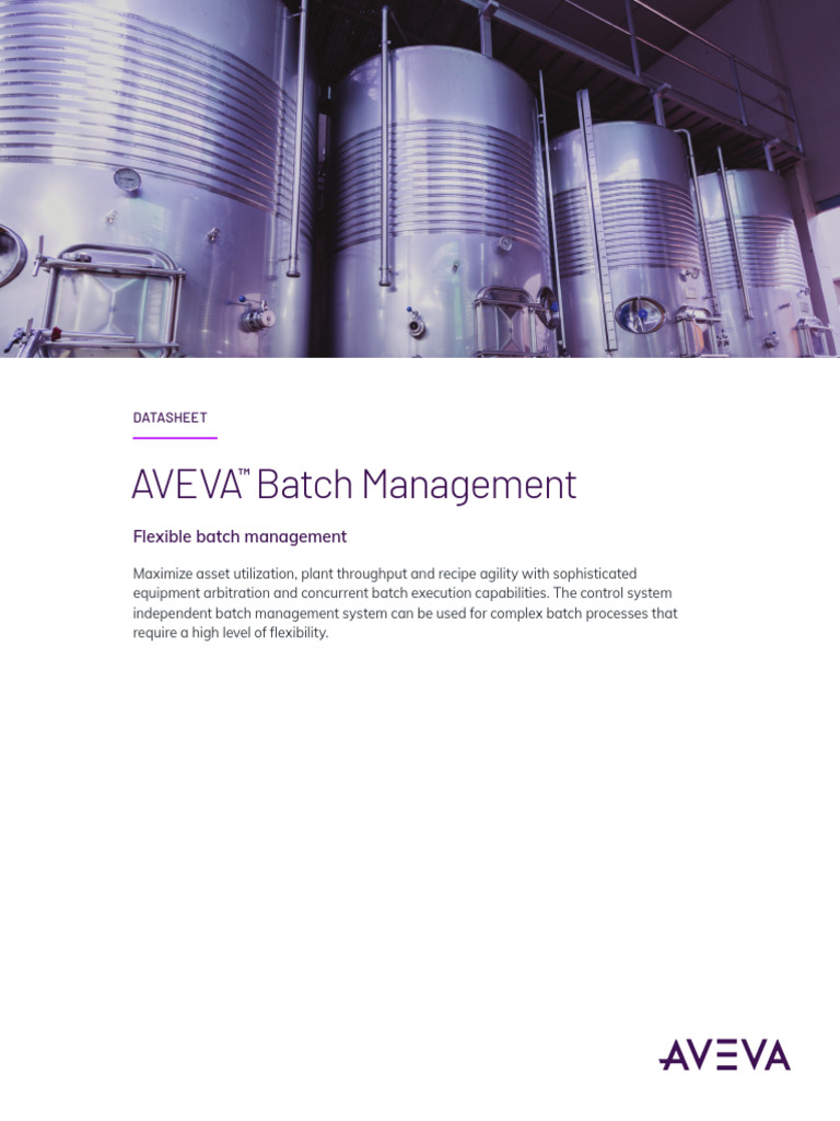 Datasheet - AVEVA Batch Management | PDF | Verification And Validation ...