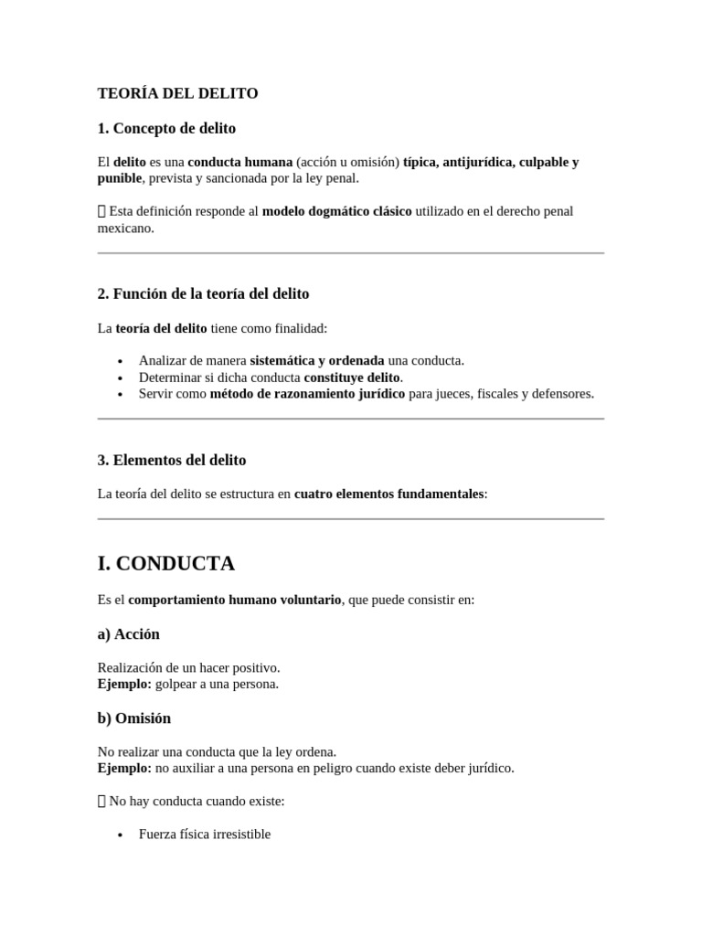 Teoría Del Delito | PDF | Derecho penal | Justicia