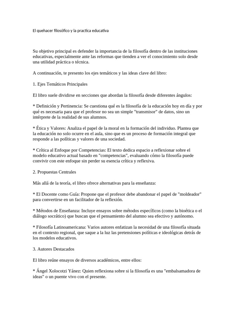 Filosofia de La Educacion | PDF | Enseñando | Pedagogía