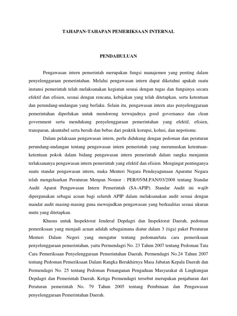 Artikel Contoh Makalah Audit Internal
