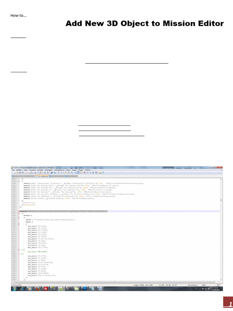 Add New 3D Object to Mission Editor | PDF | Computing | Software