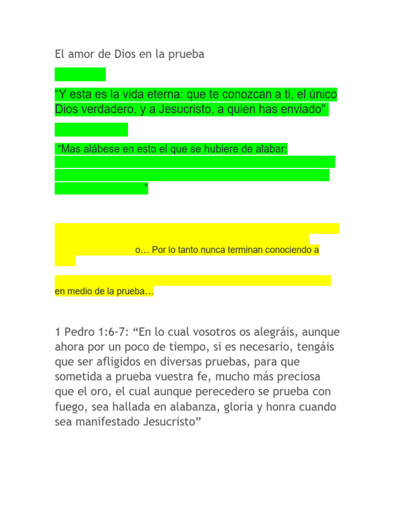 El Amor de Dios en La Prueba | PDF | Cristo (título) | Epístola a los ...