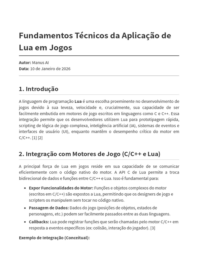 Fundamentos Lua em Jogos | PDF | Linguagem de script | C