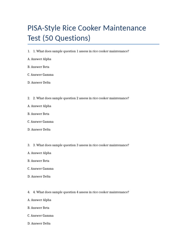 PISA Style Rice Cooker Test Full | PDF | Chess Theory | Chess
