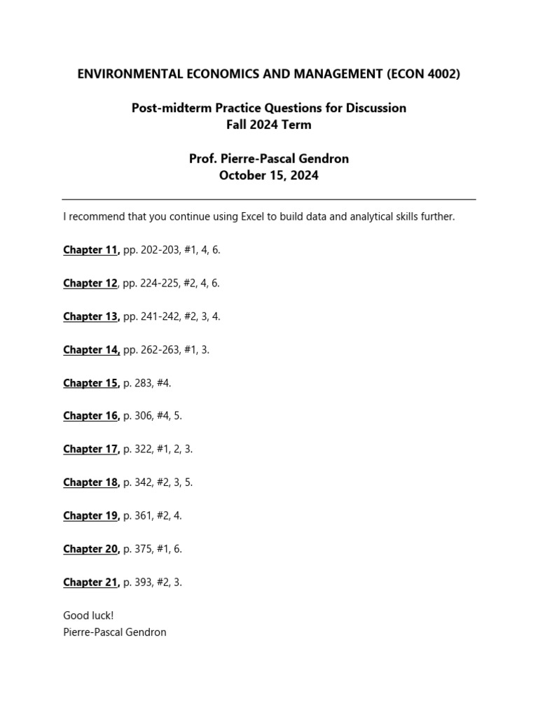 Practice Questions Post-Midterm Oct1424 | PDF