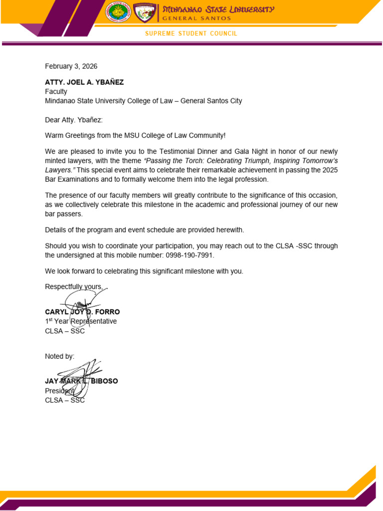 Letter To The Faculty | PDF