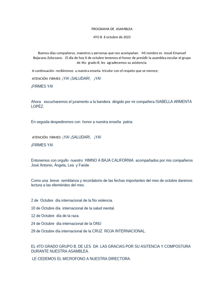 Programa de Asamblea | PDF