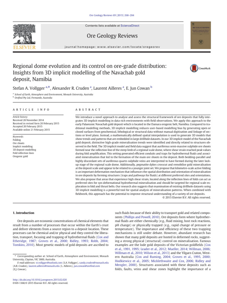 Regional Dome Evolution and Its Control On Ore-Grade Distribution ...