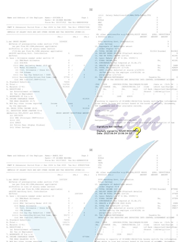 Form - 16 - 2024-25 Digital Signed | PDF | Tax Refund | Tax Deduction