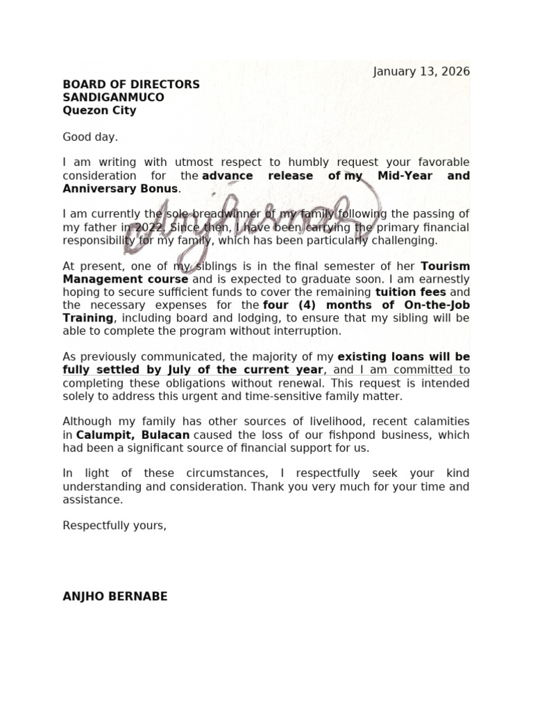 Letter to Bod | PDF