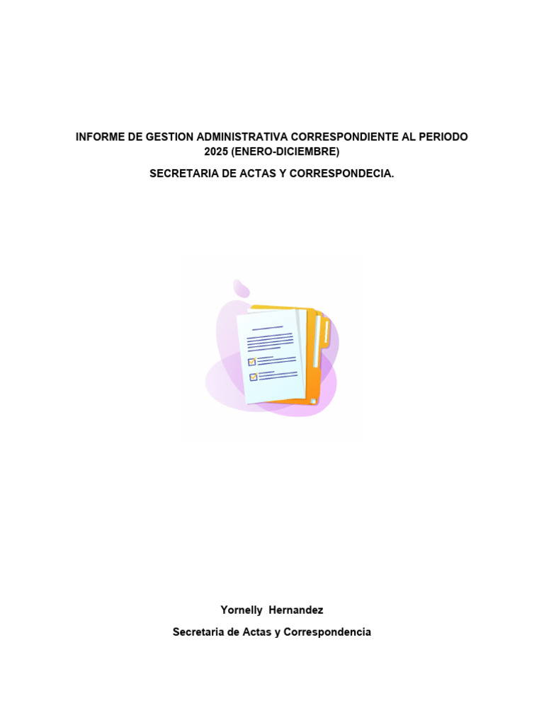 Informe de Gestion Administrativa Correspondiente Al Periodo 2025 | PDF