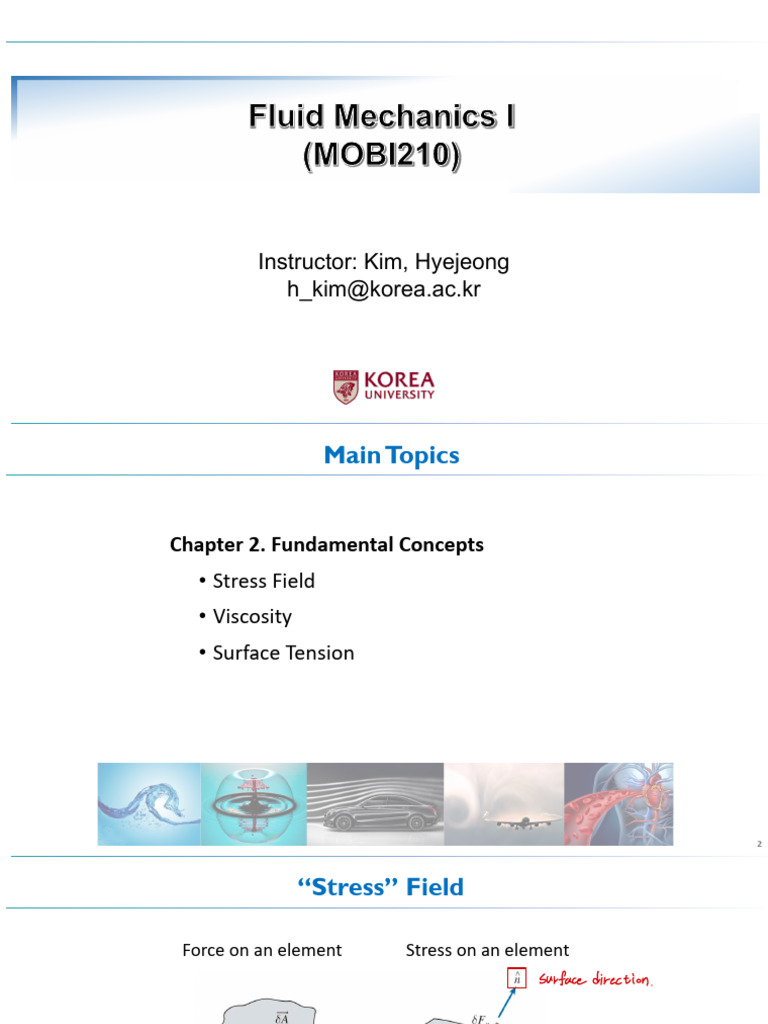 Lecture 02 (Ch.2) Stress Field Viscosity | PDF | Shear Stress | Fluid