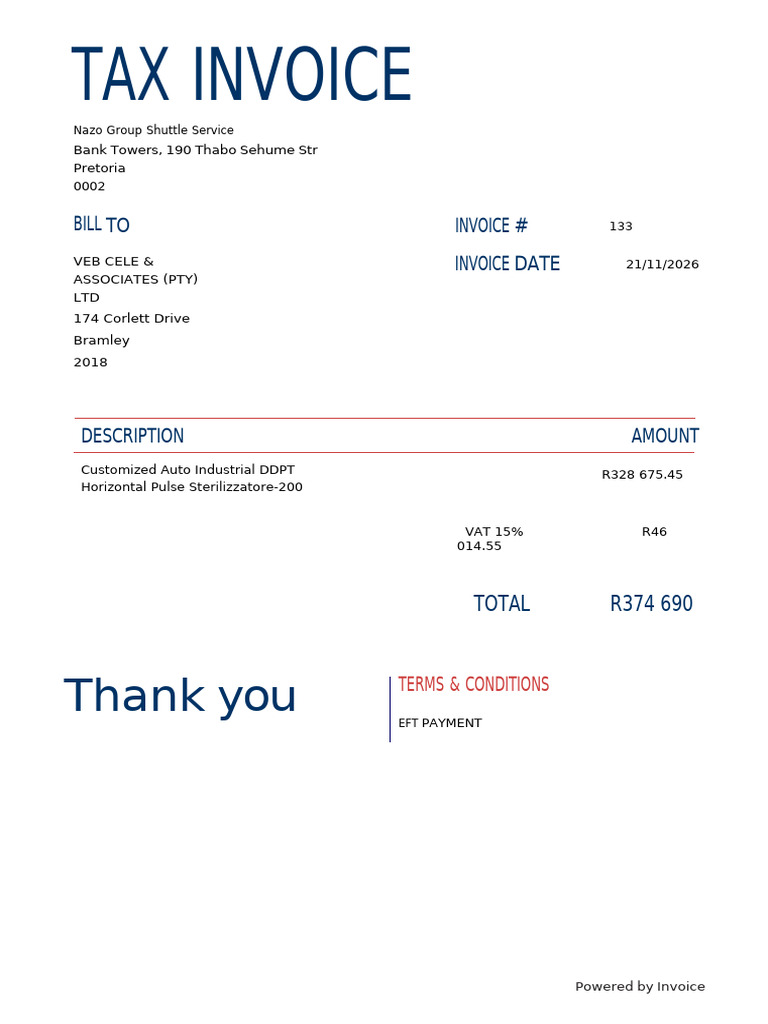 Invoice Template Nazo Group | PDF