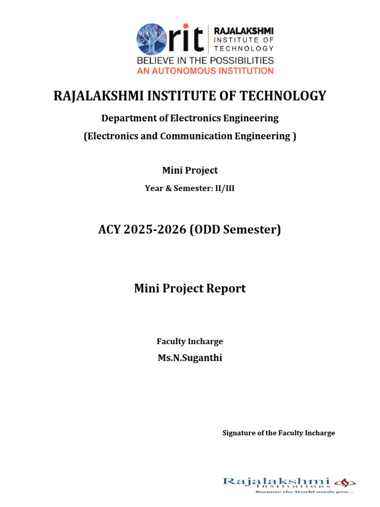 Mini-Project Report Final | PDF | Robotics | Robot