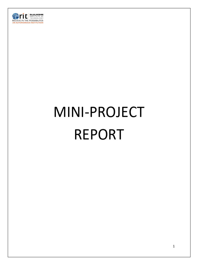 Mini Project Report | PDF | Robotics | Robot